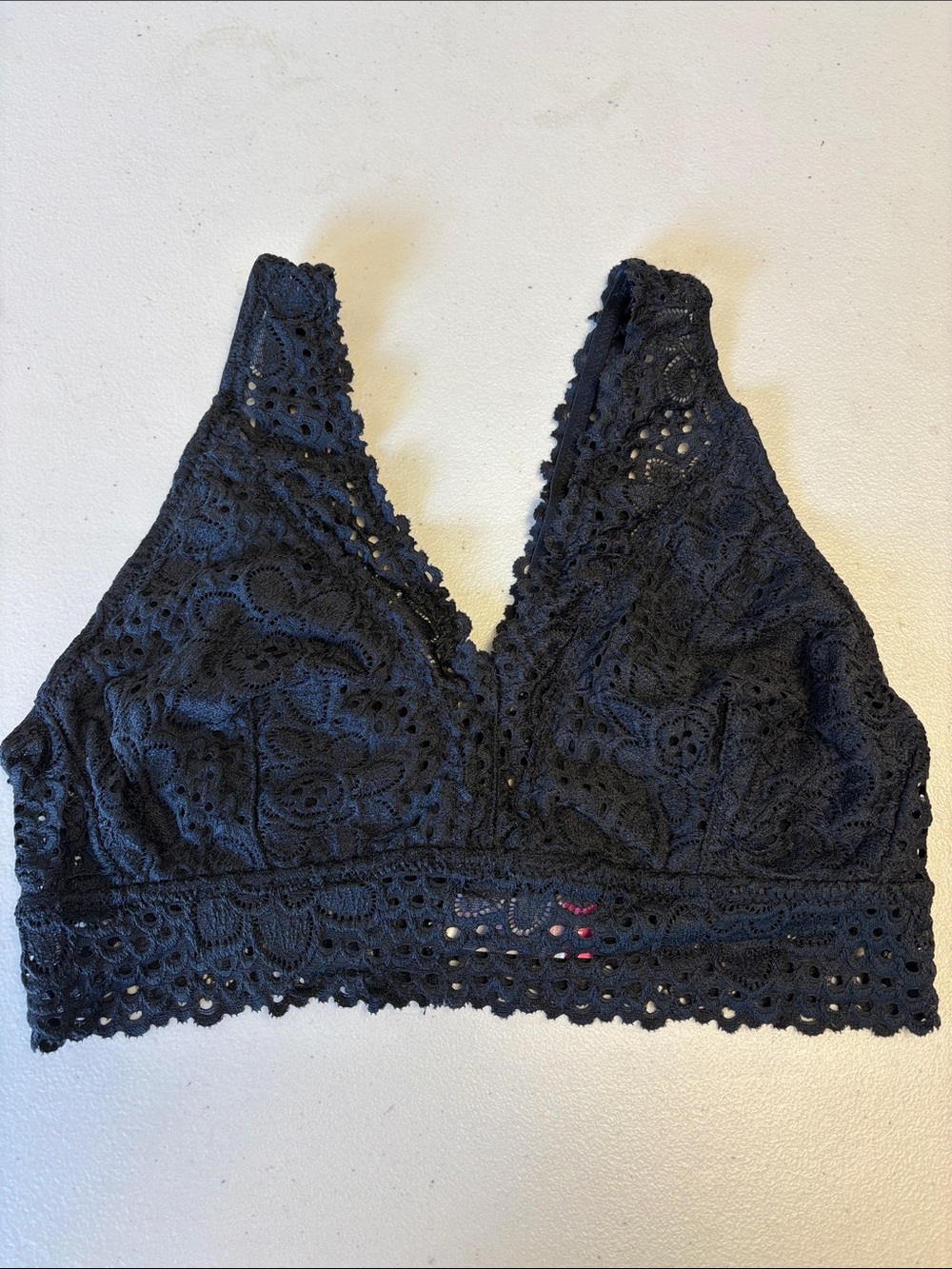 Lace Halter  Bralette Black Sz M